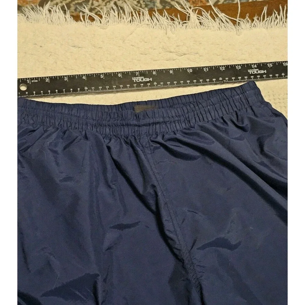 Nike Vtg Navy Blue Windpants Track Zip Cargo Pants Mesh Jersey Lined Mens Sz M